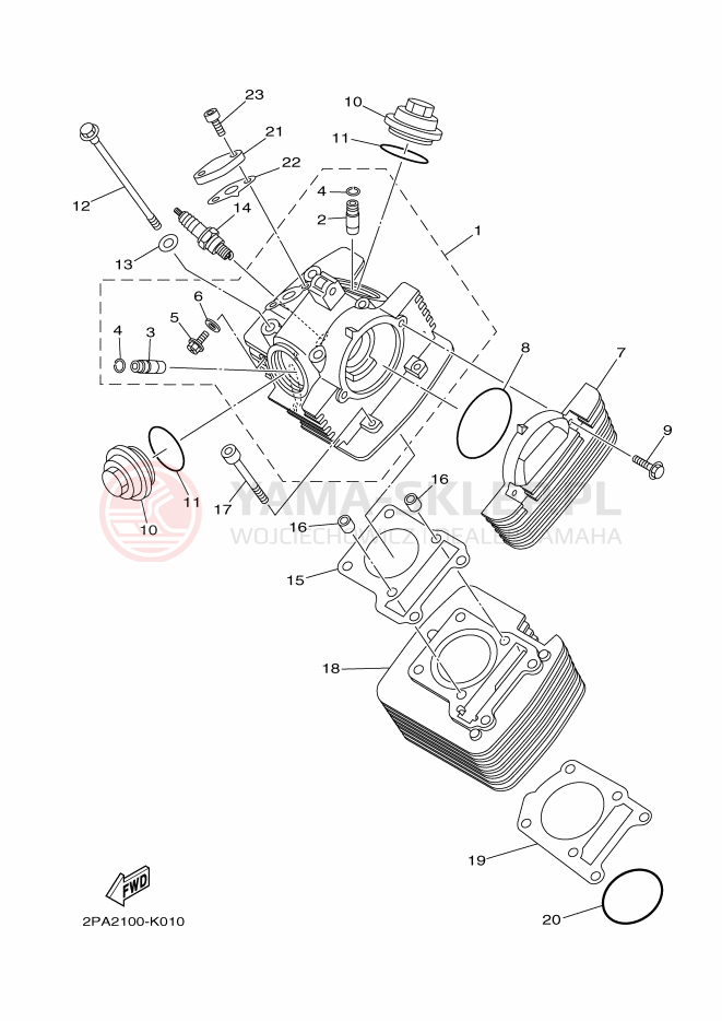Schemat "głowica" do Yamaha RAPTOR 125