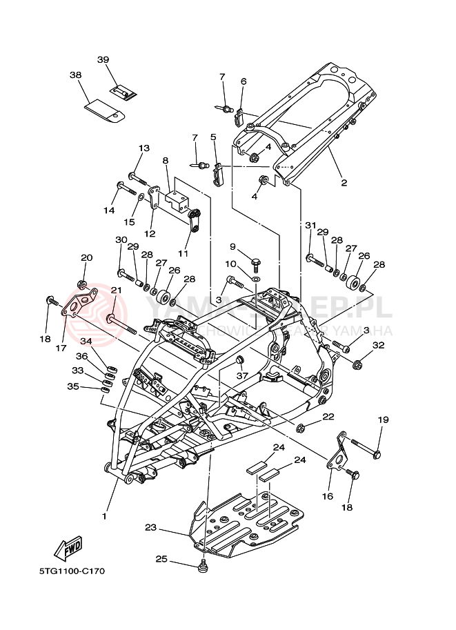 Schemat "rama" do Yamaha YFZ450T