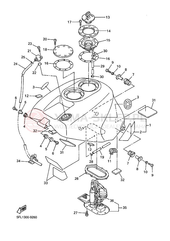 Schemat "zbiornik paliwa" do Yamaha YZF-R7 R7