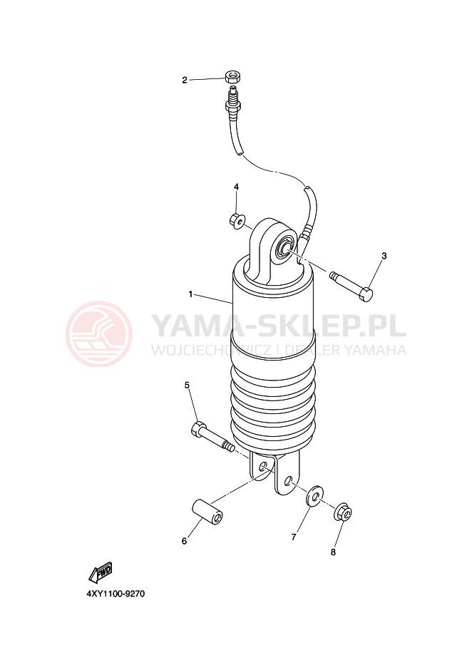 Schemat "zawieszenie tył" do Yamaha XVZ13TF ROYALSTAR VENTURE