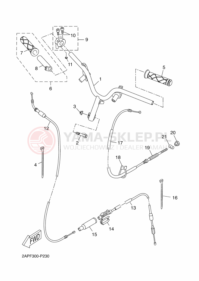 Schemat "Kierownica i osprzęt" do Yamaha NEOS