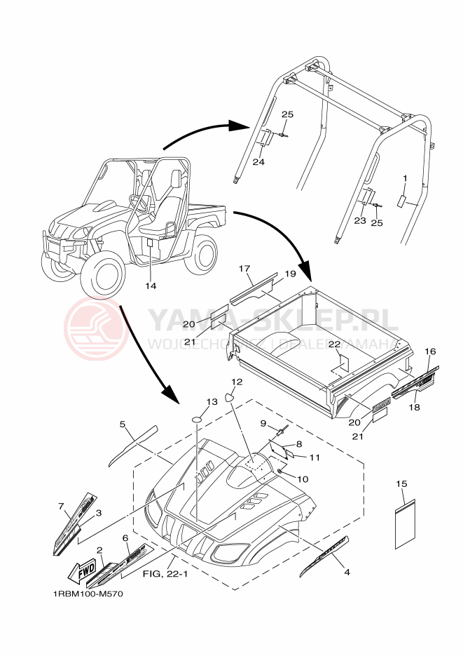 Schemat "naklejki" do Yamaha YXR700F