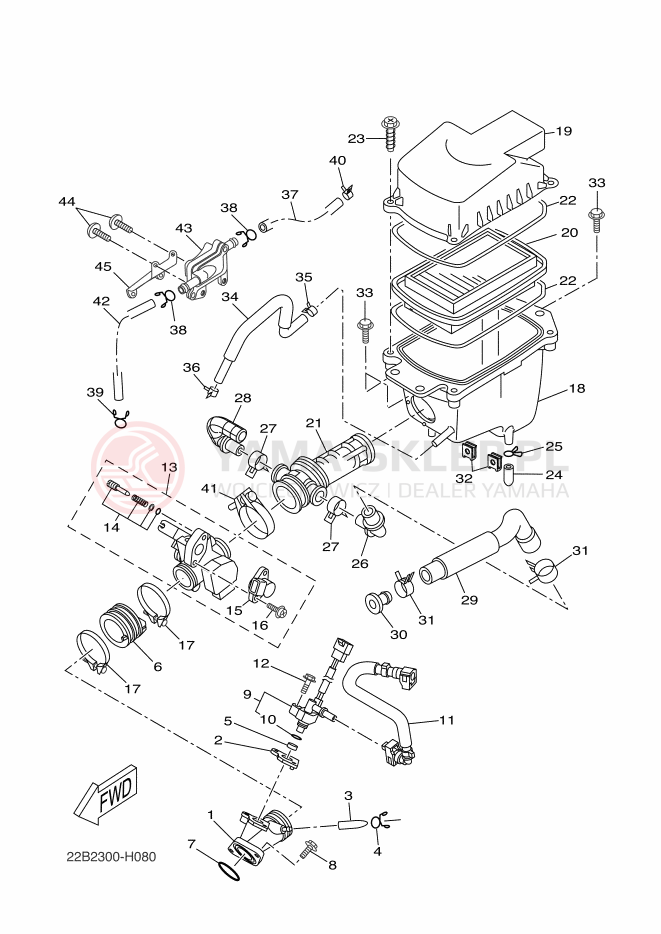 Schemat "Wtrysk paliwa" do Yamaha WR125X