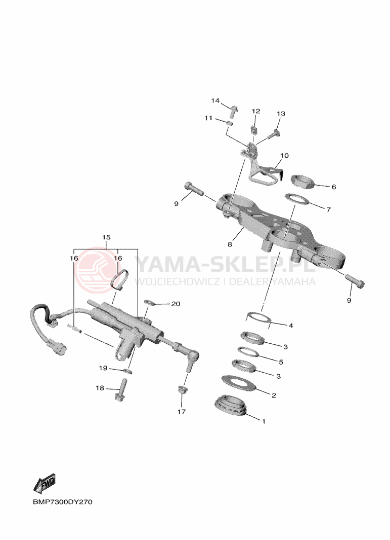Schemat "Półki zawieszenia" do Yamaha R1