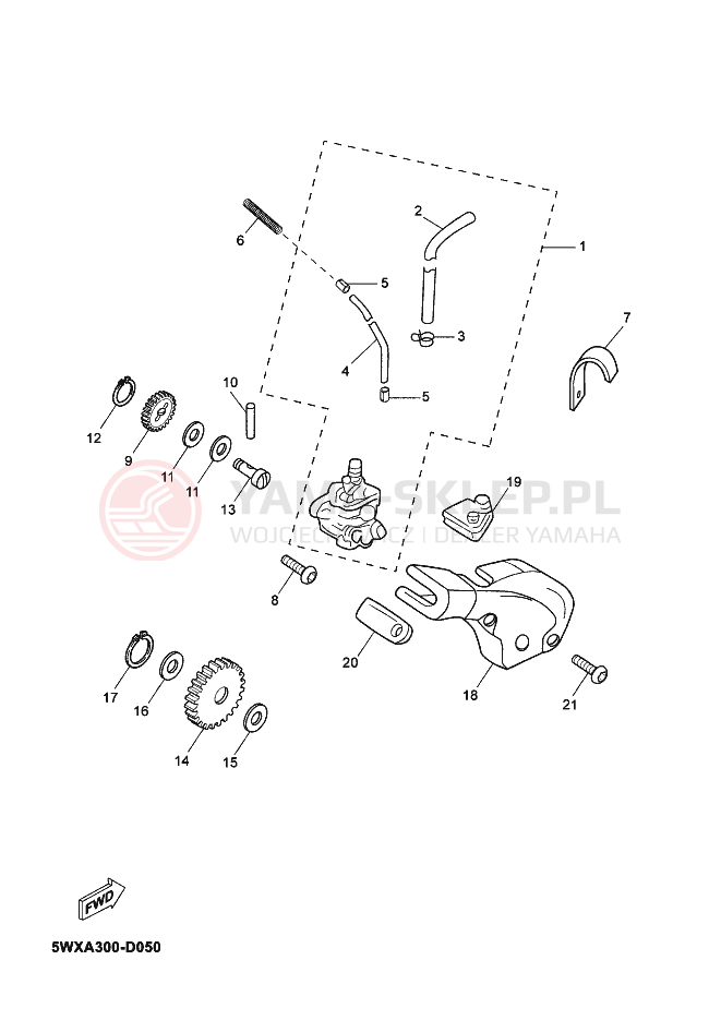 Schemat "Pompa olejowa" do Yamaha TZR50