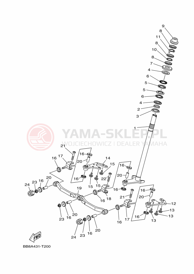 Schemat "Półki zawieszenia" do Yamaha TRICITY 155