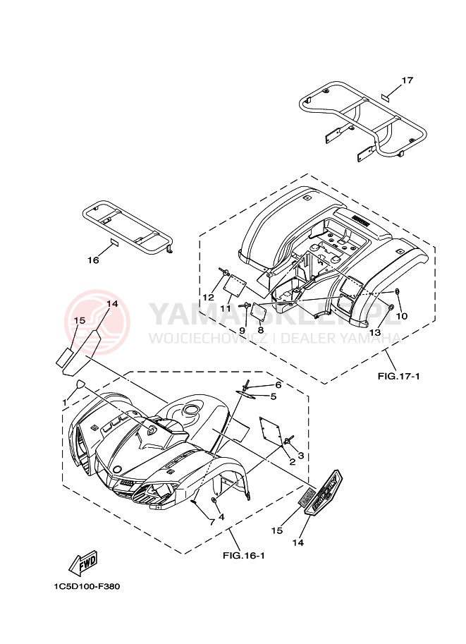 Schemat "naklejki" do Yamaha GRIZZLY