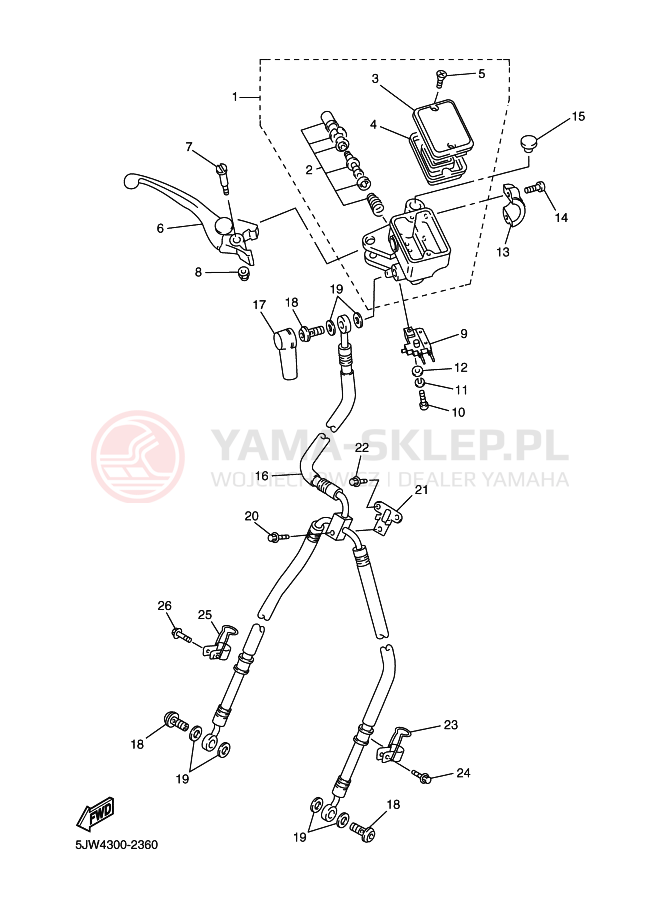 Schemat "Pompa hamulcowa przednia" do Yamaha FJR1300