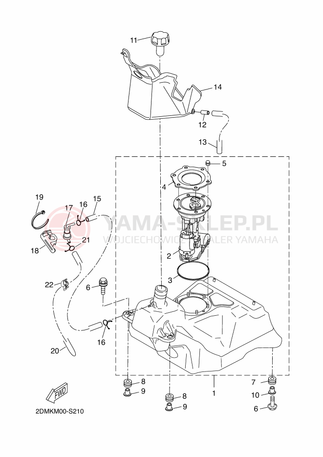 Schemat "zbiornik paliwa" do Yamaha X-MAX 125 ABS