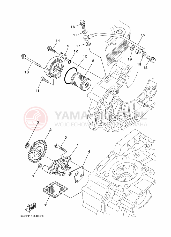 Schemat "Pompa olejowa" do Yamaha XT250E
