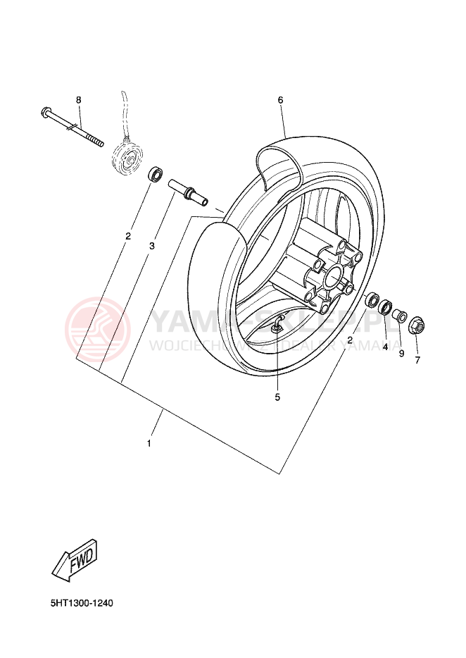 Schemat "Koło przód" do Yamaha THUNDER