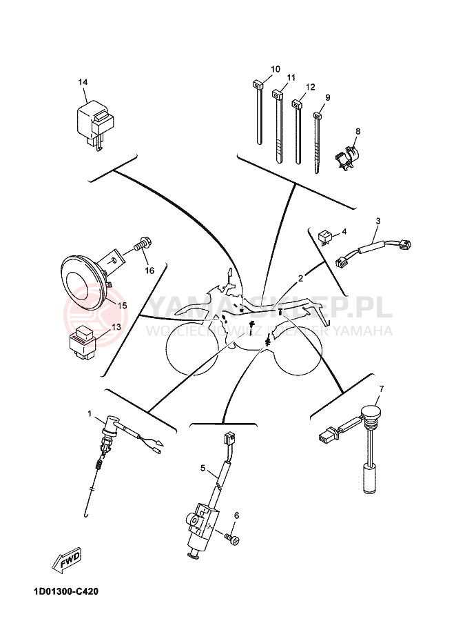 Schemat "układ elektryczny" do Yamaha DT125X DT 125 SM