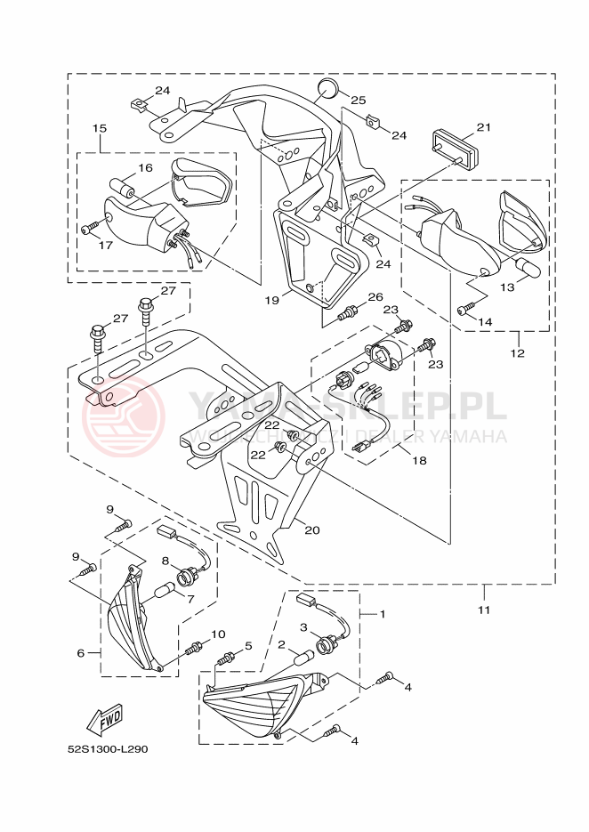 Schemat "kierunkowskazy" do Yamaha XENTER 125