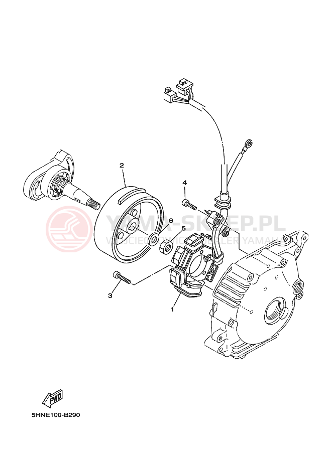 Schemat "prądnica" do Yamaha TT-R90E