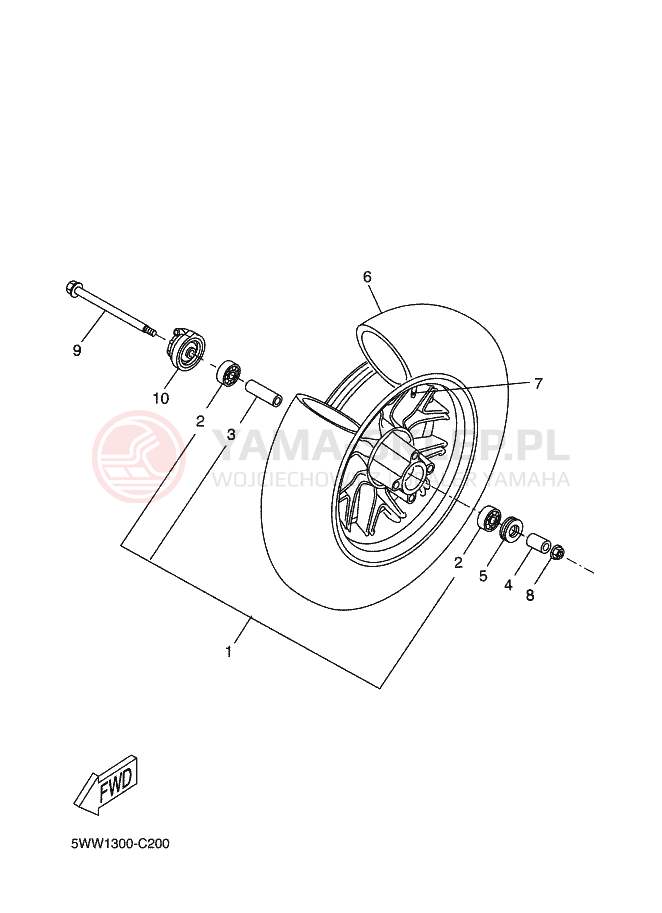 Schemat "Koło przód" do Yamaha BWS
