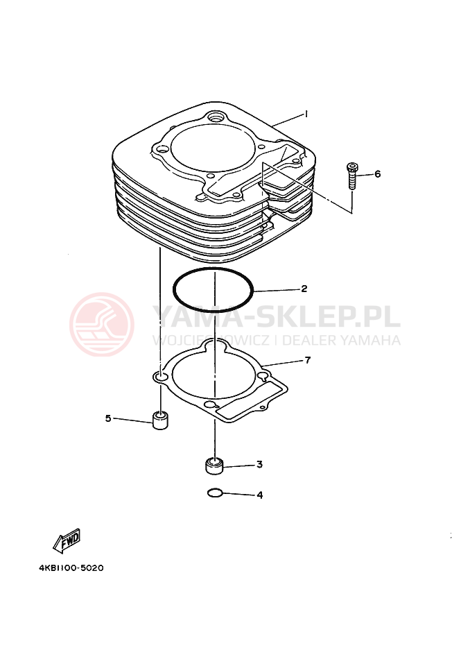 Schemat "cylinder" do Yamaha YFM350U