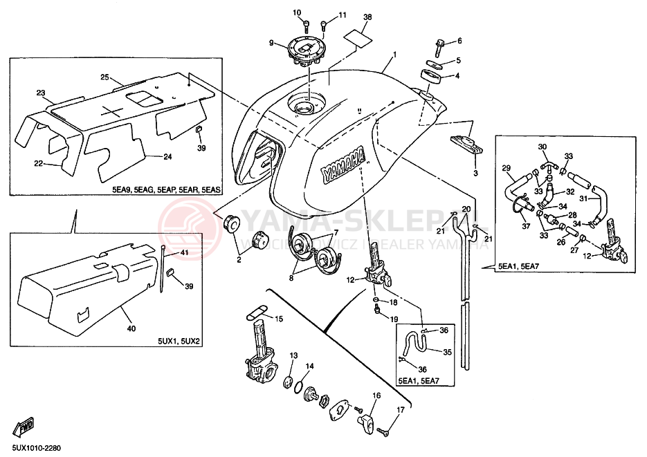 Schemat "zbiornik paliwa" do Yamaha XJR1300