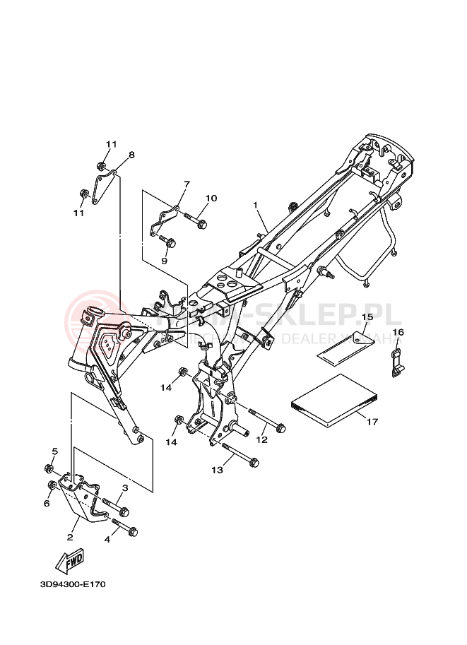 Schemat "rama" do Yamaha YBR125ED