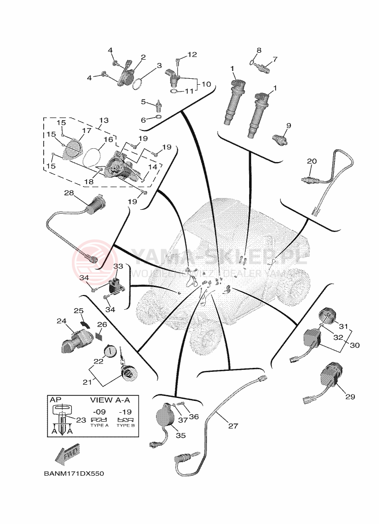 Schemat "układ elektryczny" do Yamaha YXE850EN