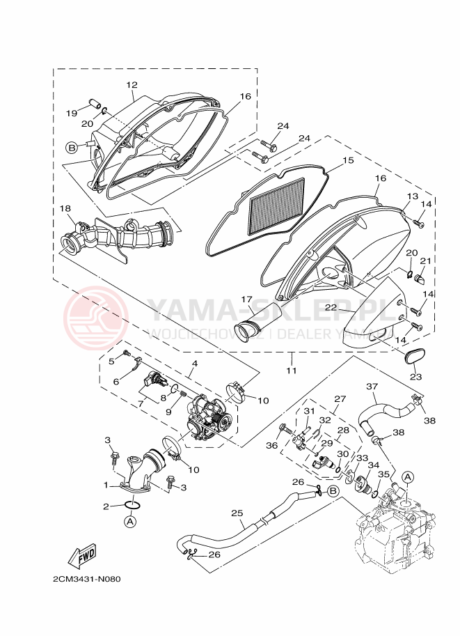 Schemat "Wtrysk paliwa" do Yamaha TRICITY 125