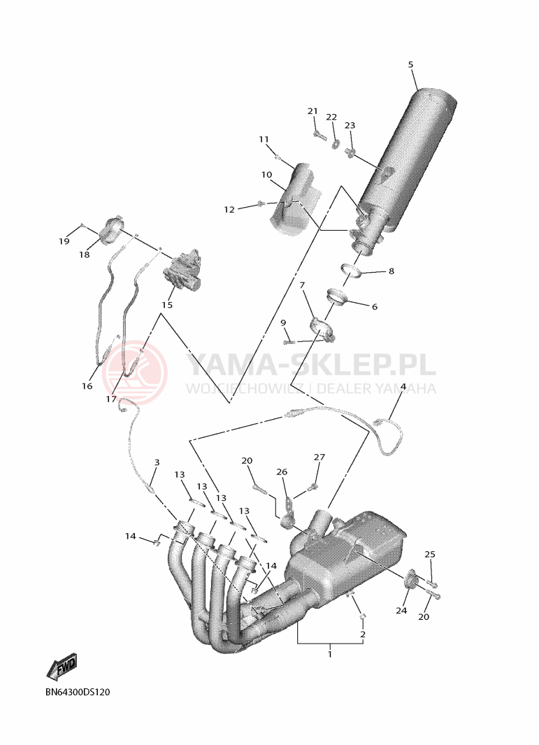 Schemat "Wydech końcowy" do Yamaha YZF-R6