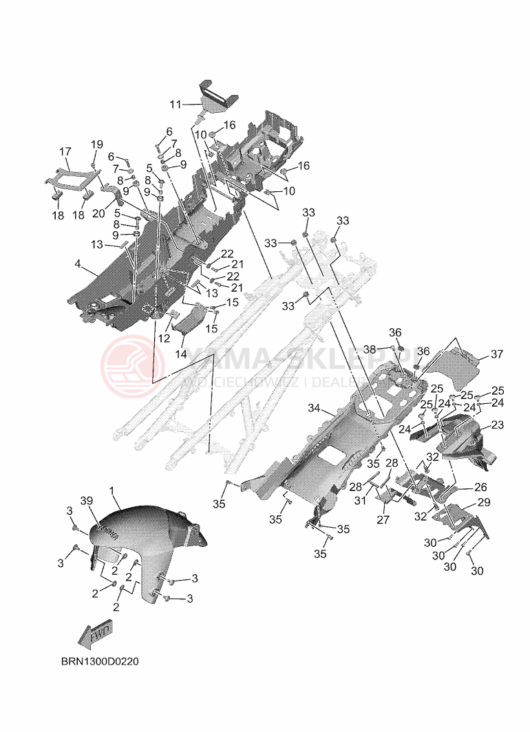 Schemat "błotnik" do Yamaha TRACER 9