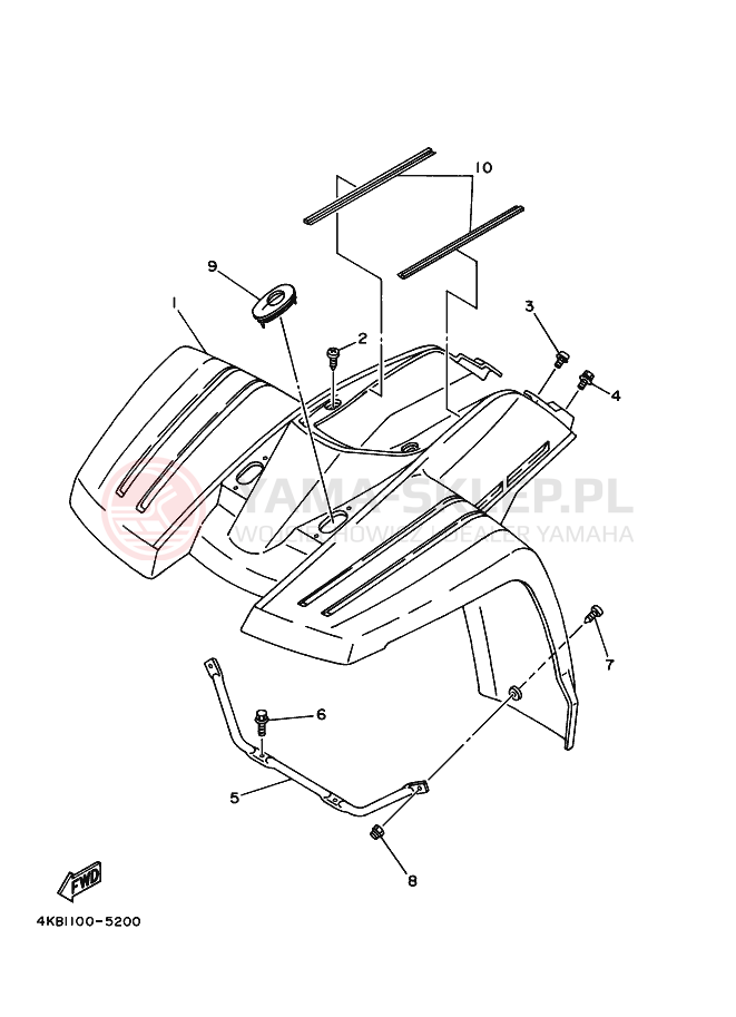 Schemat "PRZEDNI BŁOTNIK" do Yamaha YFM350FW-X