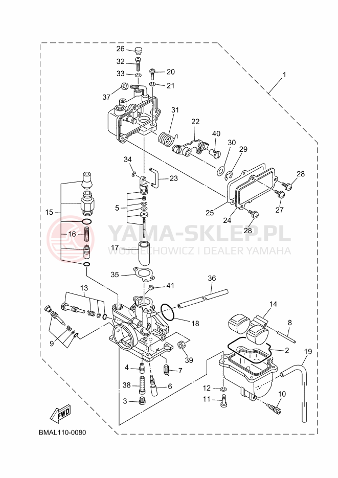 Schemat "Gaźnik" do Yamaha TT-R110