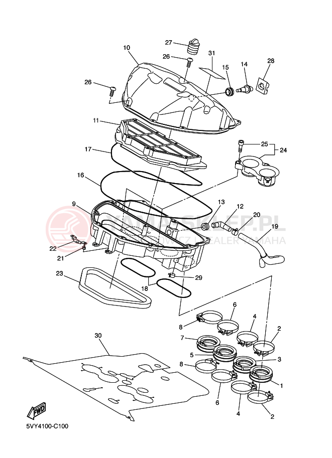 Schemat "Wtrysk paliwa" do Yamaha YZF-R1 YZF-R1S R1
