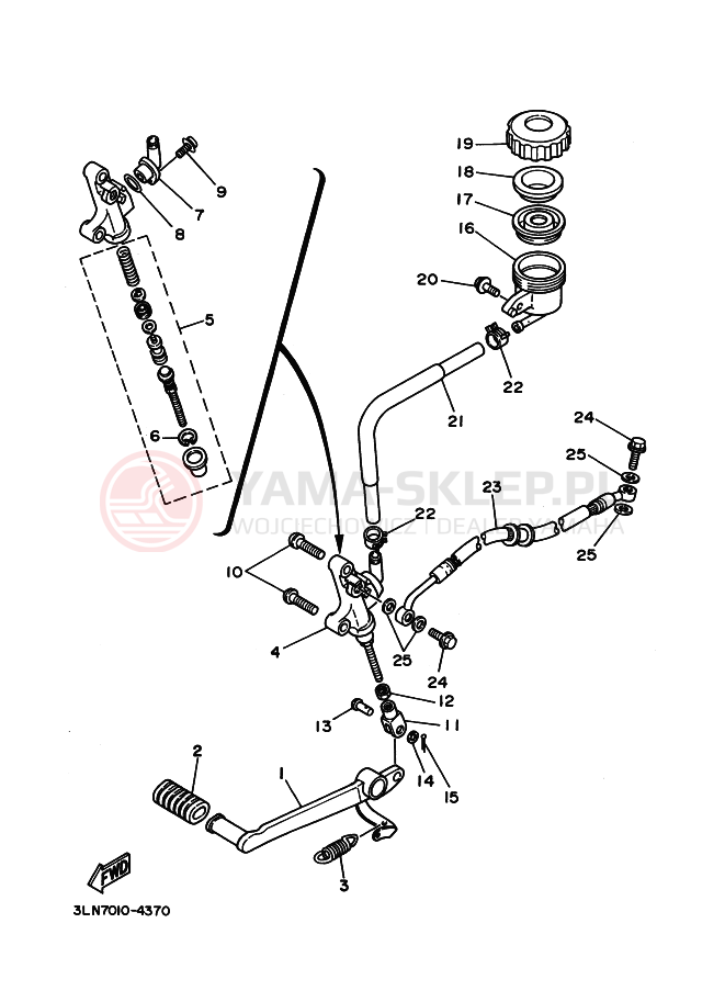 Schemat "Pompa hamulcowa tył" do Yamaha FZR250R