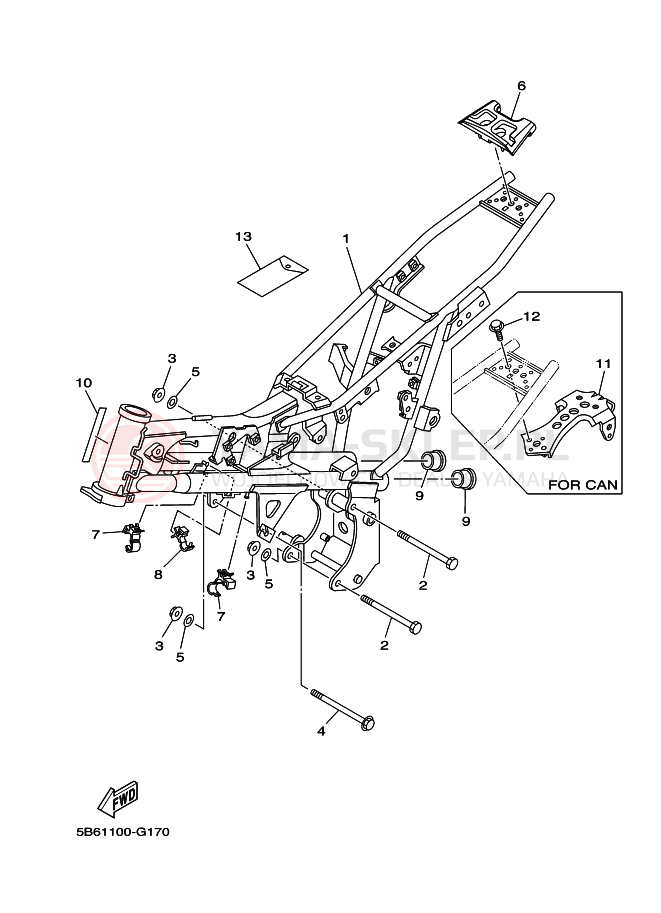 Schemat "rama" do Yamaha TT-R110E