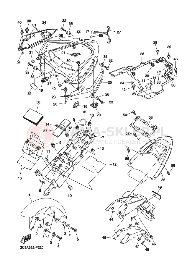 Schemat "błotnik" do Yamaha FZ1-S FAZER