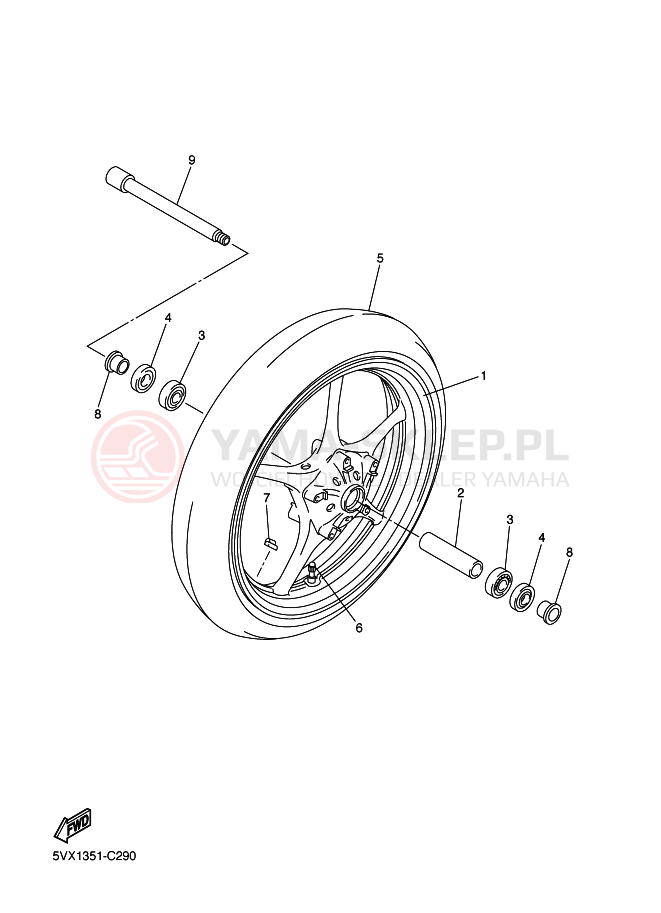 Schemat "Koło przód" do Yamaha FZ6