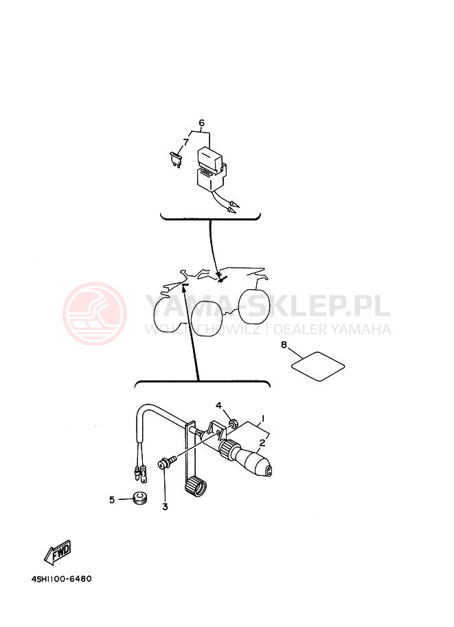 Schemat "układ elektryczny" do Yamaha YFM400FW