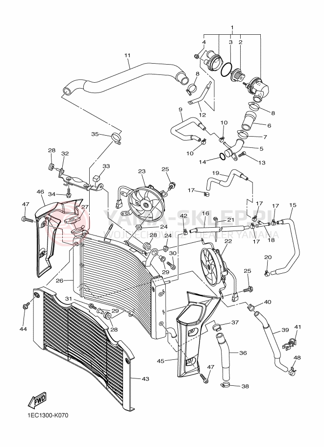 Schemat "Układ chlodzenia" do Yamaha FZ1-N