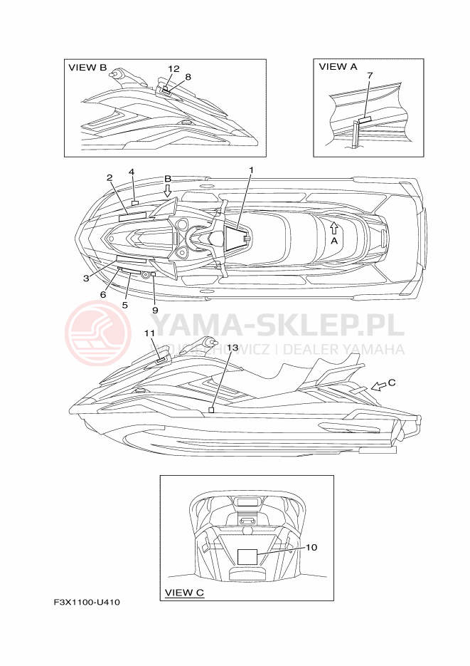 Schemat "naklejki" do Yamaha FX CRUISER SVHO