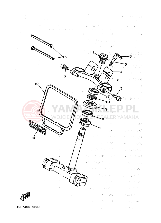 Schemat "Półki zawieszenia" do Yamaha TY250Z
