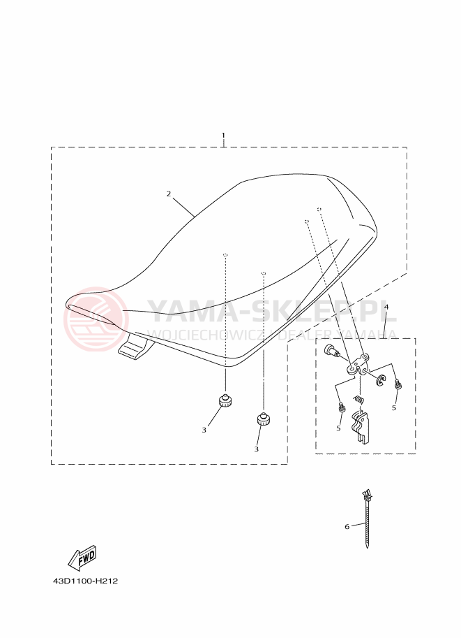 Schemat "siedzenie" do Yamaha YFM90R