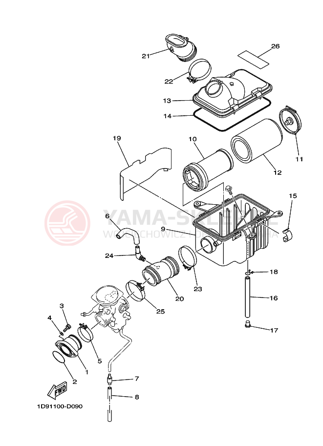 Schemat "Wtrysk paliwa" do Yamaha GRIZZLY 450
