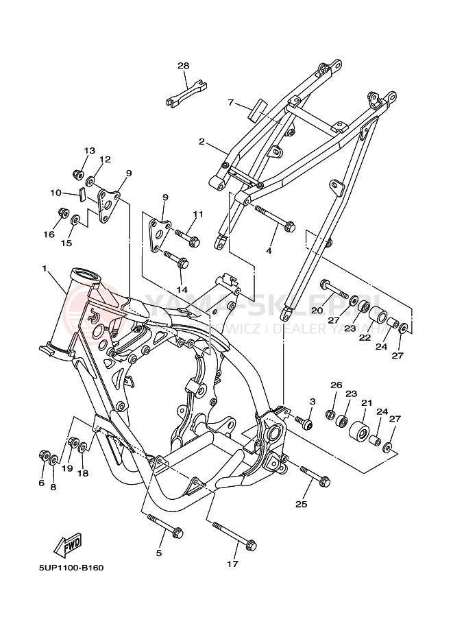 Schemat "rama" do Yamaha YZ250