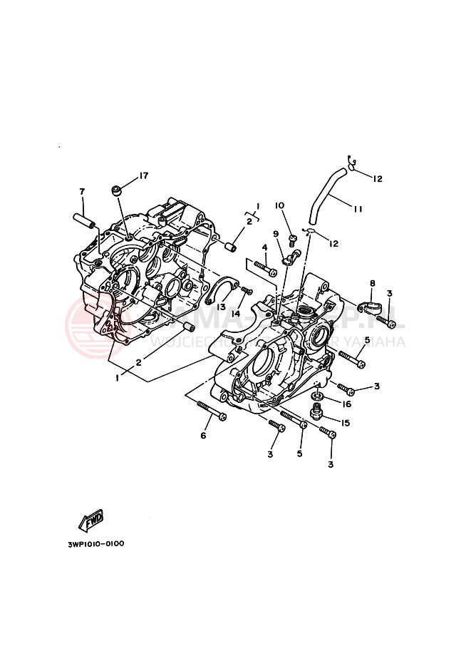Schemat "Obudowa silnika" do Yamaha SRX250