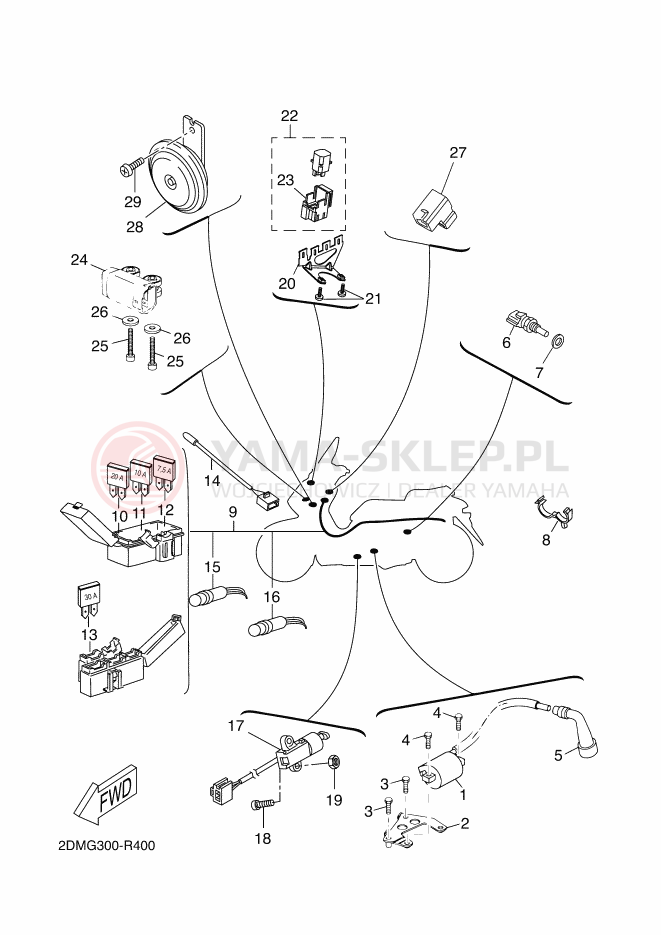 Schemat "układ elektryczny" do Yamaha X-MAX 125 ABS
