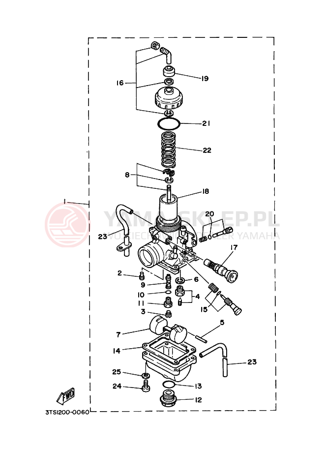 Schemat "Gaźnik" do Yamaha DT125