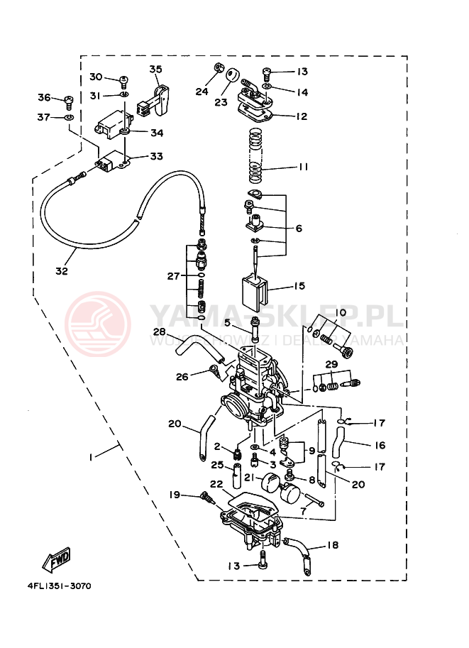 Schemat "Gaźnik" do Yamaha TZR125