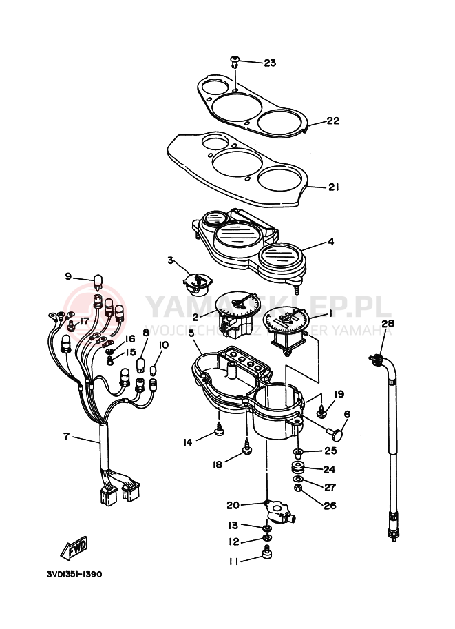 Schemat "licznik" do Yamaha TDM850