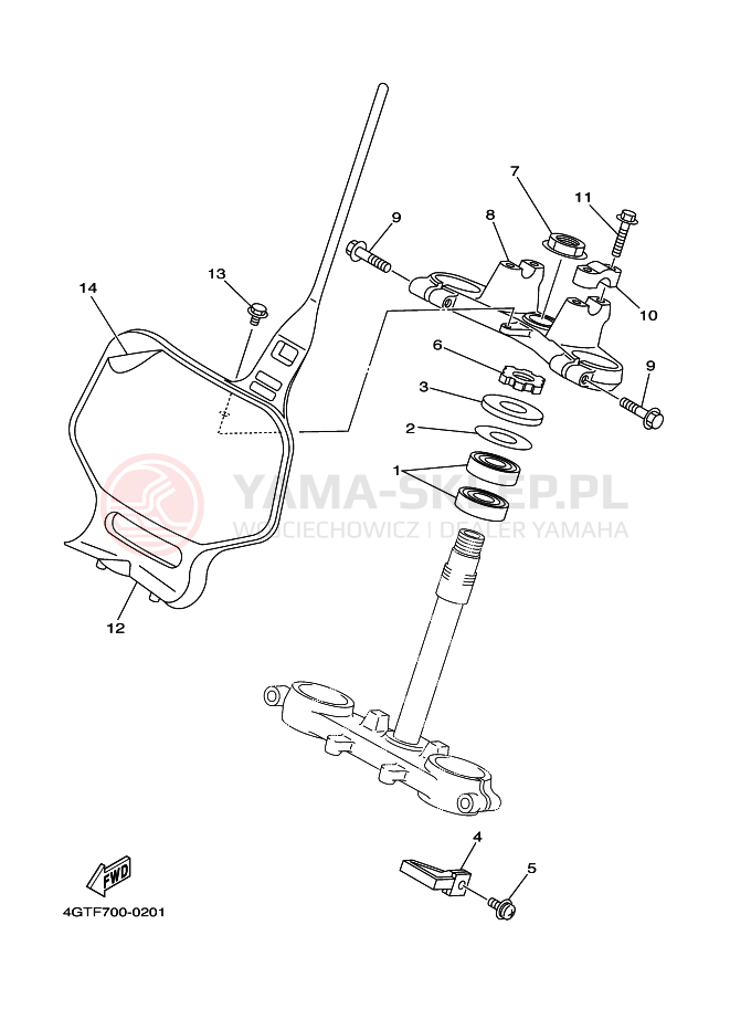 Schemat "Półki zawieszenia" do Yamaha YZ85
