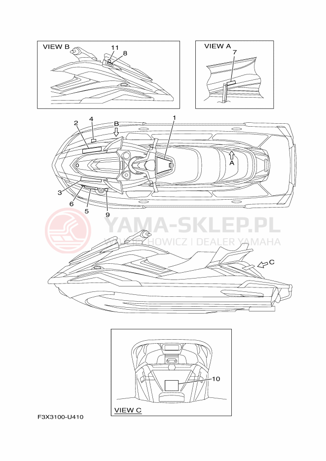Schemat "naklejki" do Yamaha FX LIMITED SVHO