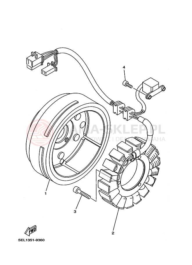 Schemat "prądnica" do Yamaha XVS1100 DRAGSTAR 1100