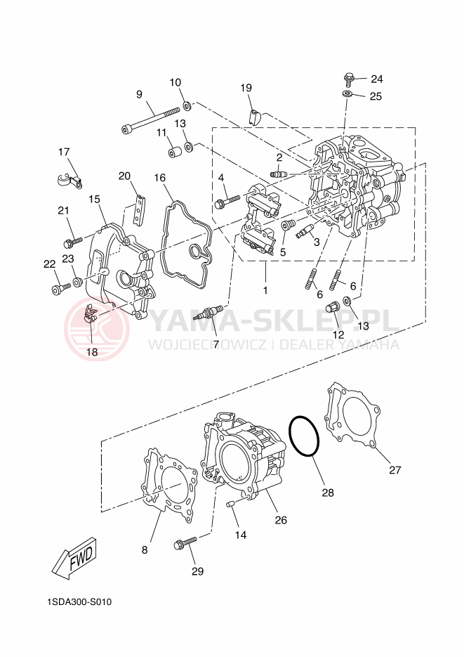 Schemat "cylinder" do Yamaha X-MAX 400 ABS