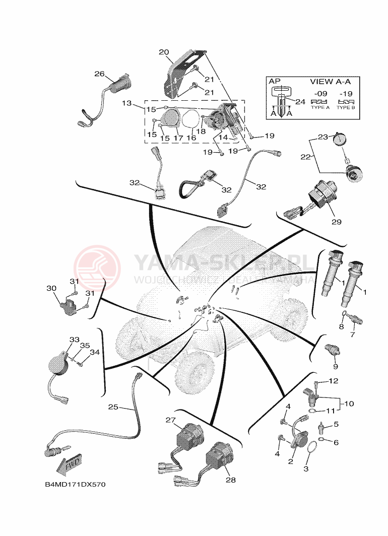 Schemat "układ elektryczny" do Yamaha YXE1000EW